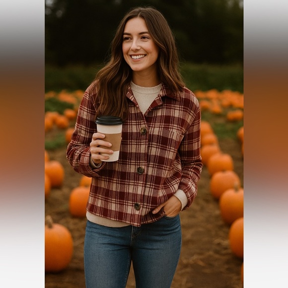 Cynthia Rowley Jackets & Blazers - CYNTHIA ROWLEY | Red and Cream Blazer with Classic Plaid Design